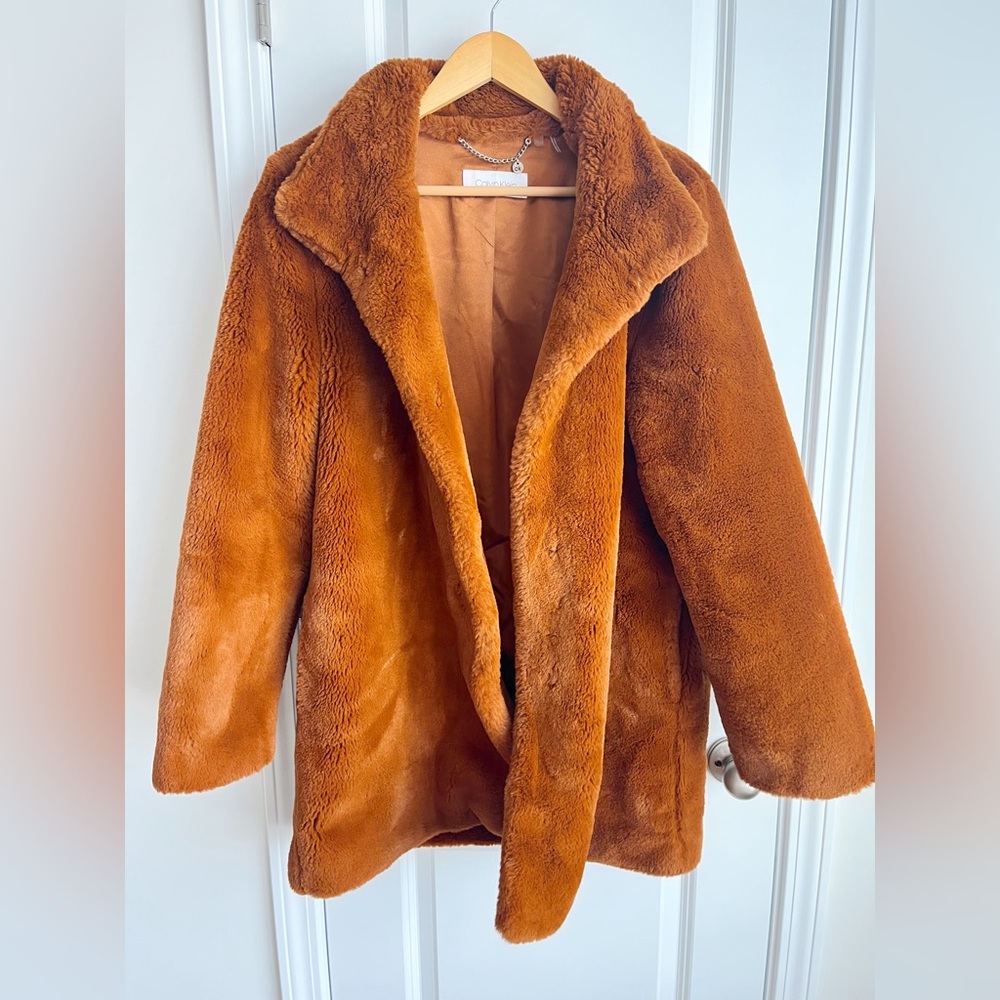 Calvin Klein Plush Faux Fur Jacket